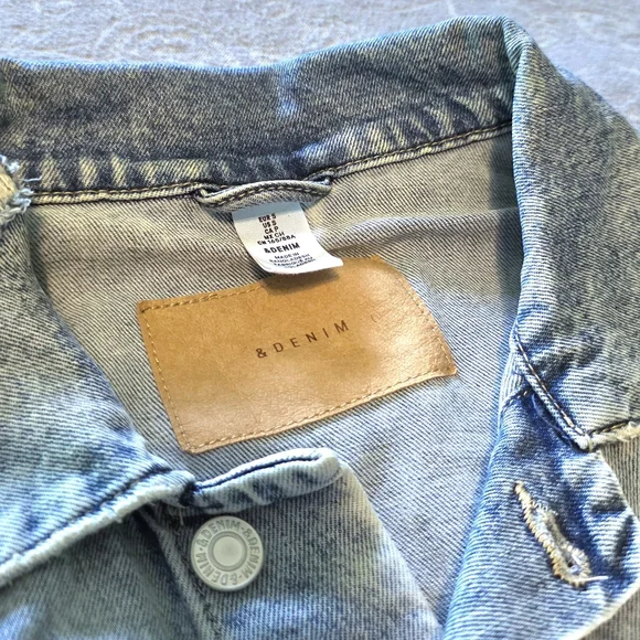 H&M Distressed Light Blue Jean Jacket (Size S Oversized) - Picture 4 of 7
